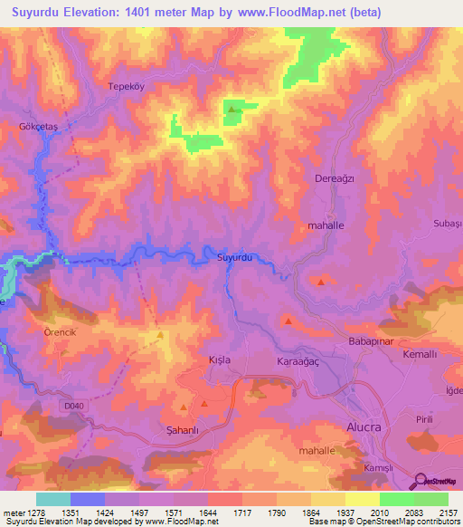 Suyurdu,Turkey Elevation Map