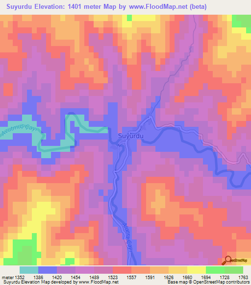 Suyurdu,Turkey Elevation Map