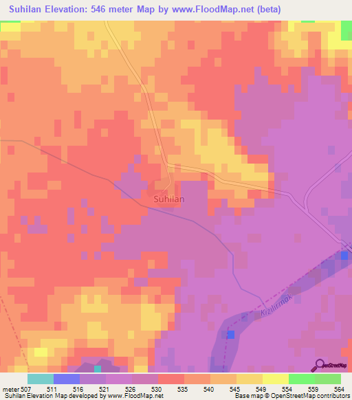 Suhilan,Turkey Elevation Map