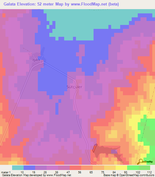 Galata,Turkey Elevation Map