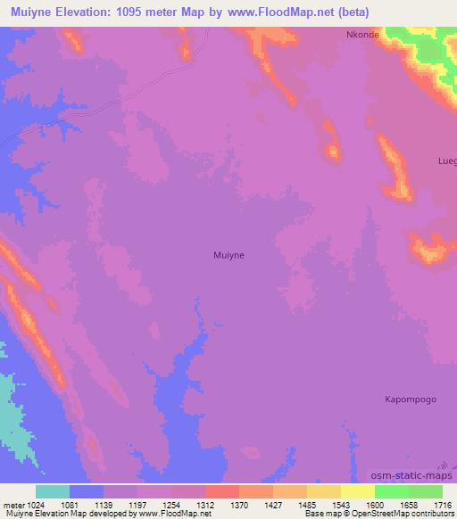 Muiyne,Tanzania Elevation Map