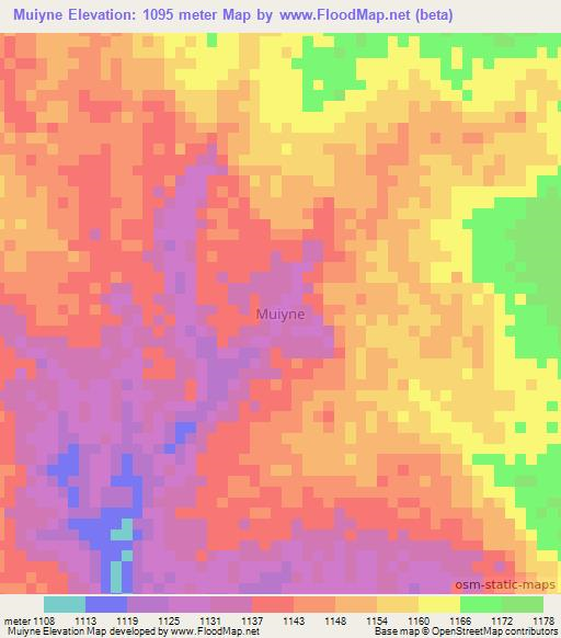 Muiyne,Tanzania Elevation Map