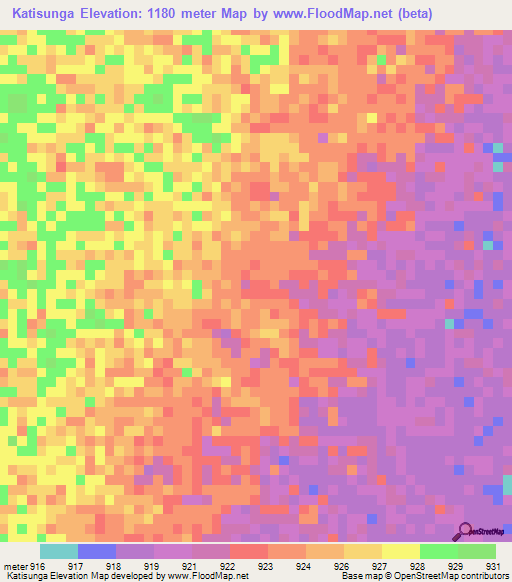 Katisunga,Tanzania Elevation Map