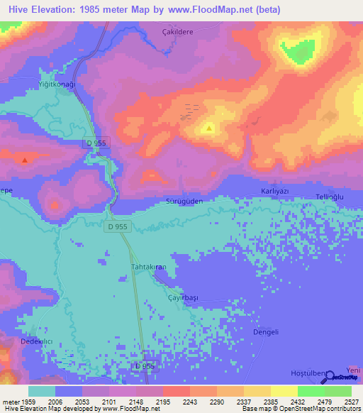 Hive,Turkey Elevation Map