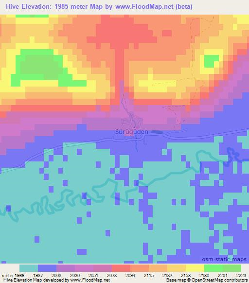 Hive,Turkey Elevation Map