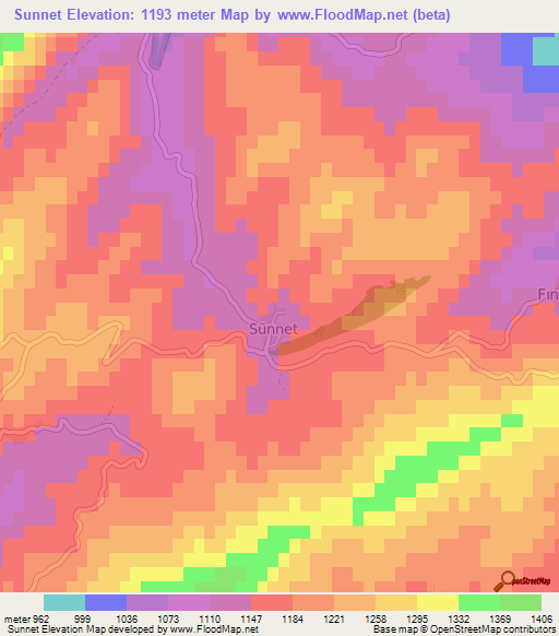 Sunnet,Turkey Elevation Map