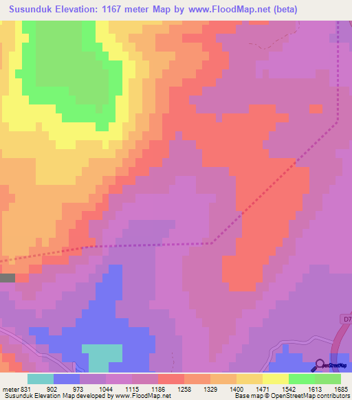 Susunduk,Turkey Elevation Map