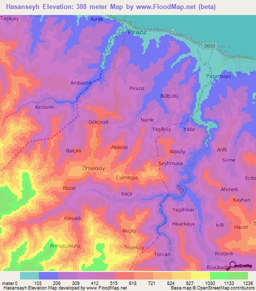 Hasanseyh,Turkey Elevation Map