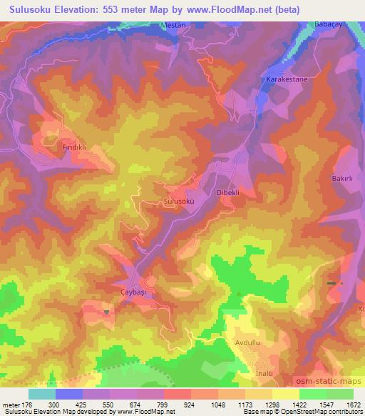 Sulusoku,Turkey Elevation Map