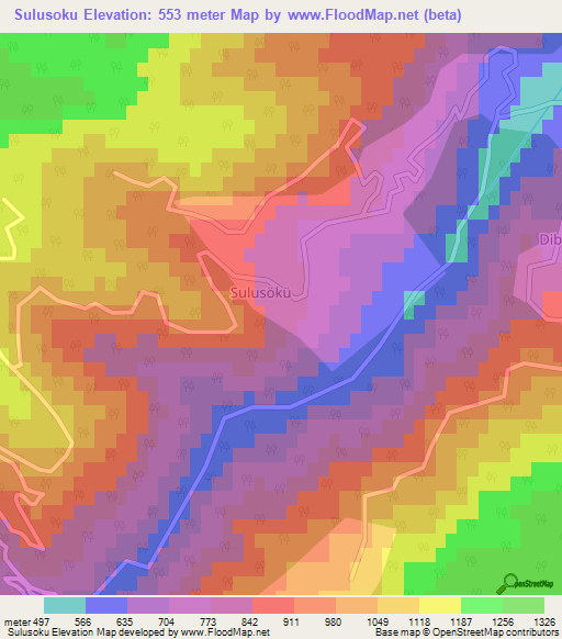 Sulusoku,Turkey Elevation Map