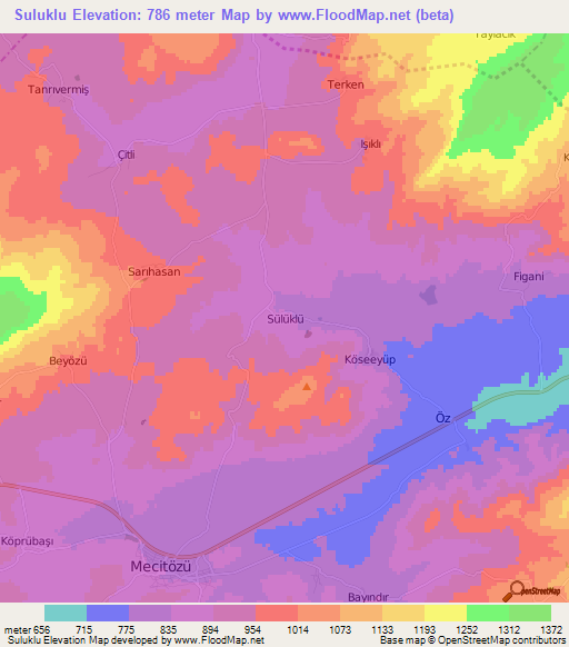 Suluklu,Turkey Elevation Map