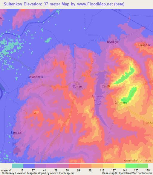 Sultankoy,Turkey Elevation Map