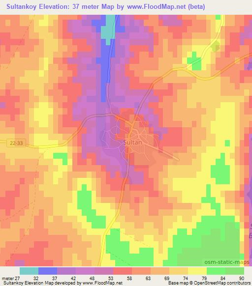 Sultankoy,Turkey Elevation Map