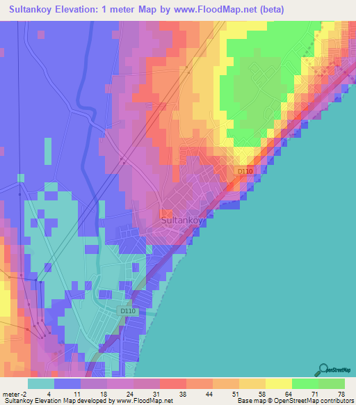 Sultankoy,Turkey Elevation Map