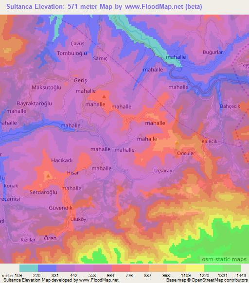 Sultanca,Turkey Elevation Map