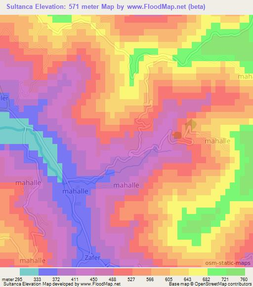 Sultanca,Turkey Elevation Map