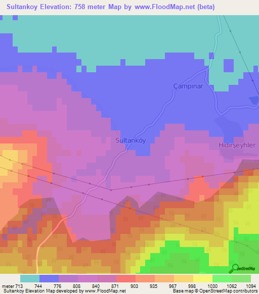 Sultankoy,Turkey Elevation Map