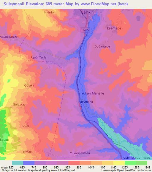 Suleymanli,Turkey Elevation Map