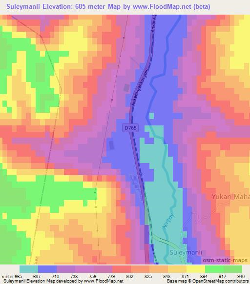 Suleymanli,Turkey Elevation Map