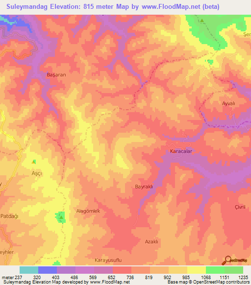 Suleymandag,Turkey Elevation Map