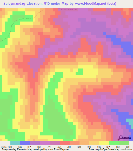 Suleymandag,Turkey Elevation Map