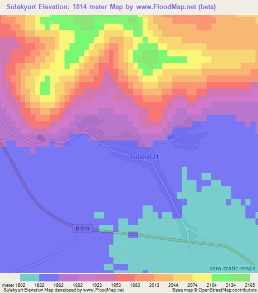 Sulakyurt,Turkey Elevation Map