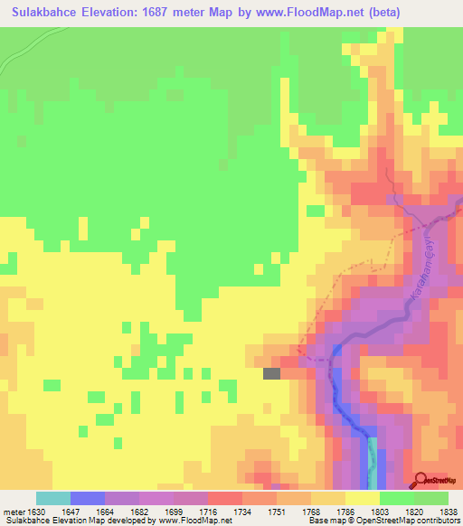 Sulakbahce,Turkey Elevation Map