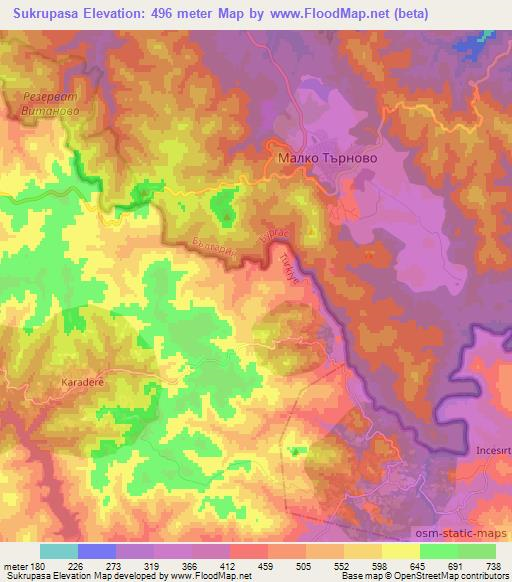 Sukrupasa,Turkey Elevation Map