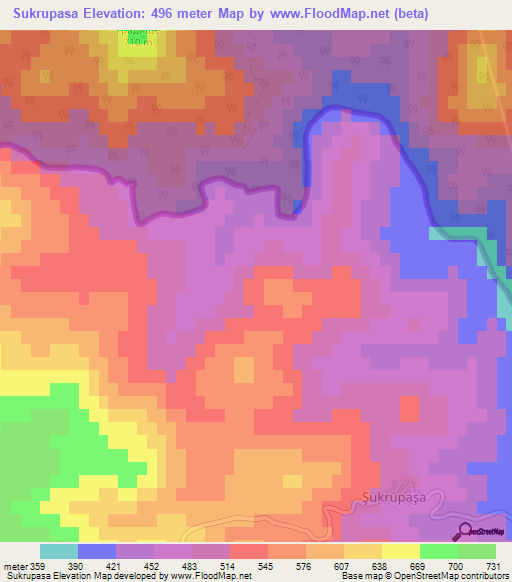 Sukrupasa,Turkey Elevation Map