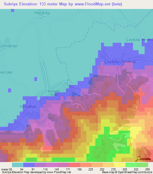 Sukriye,Turkey Elevation Map