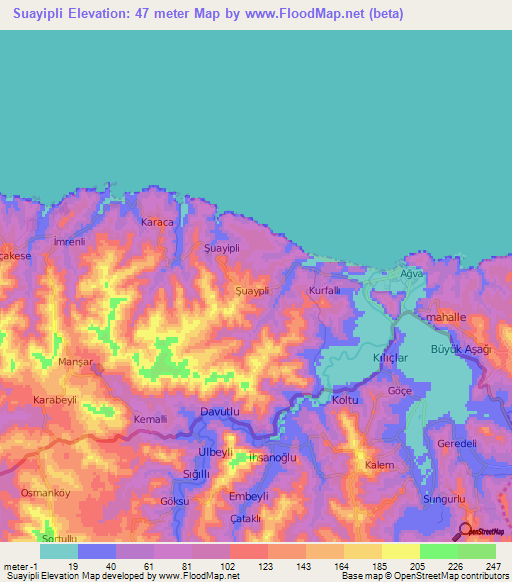 Suayipli,Turkey Elevation Map