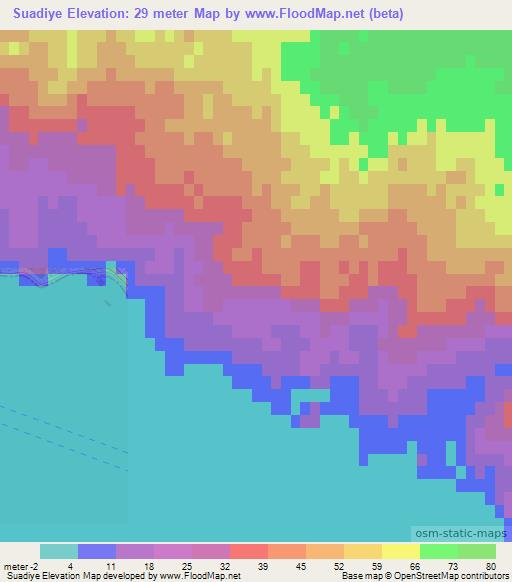 Suadiye,Turkey Elevation Map