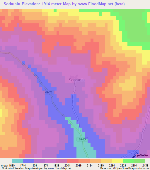 Sorkunlu,Turkey Elevation Map