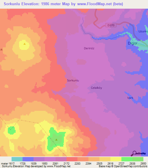 Sorkunlu,Turkey Elevation Map