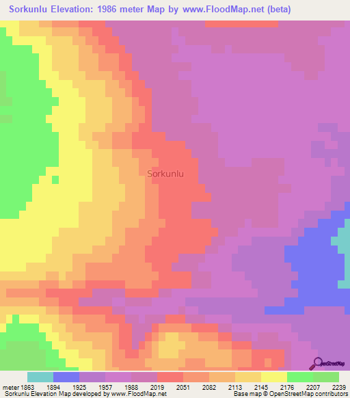 Sorkunlu,Turkey Elevation Map