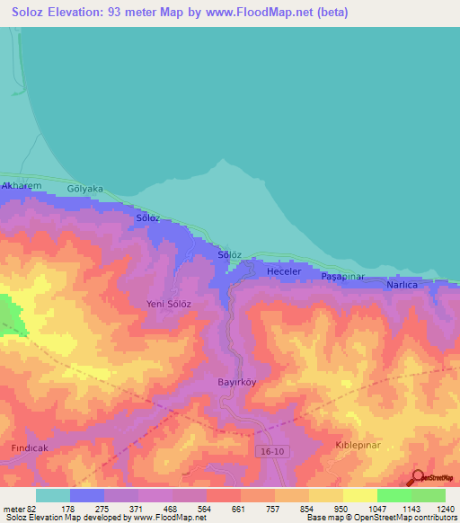 Soloz,Turkey Elevation Map