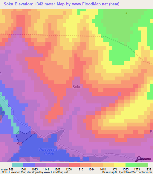 Soku,Turkey Elevation Map