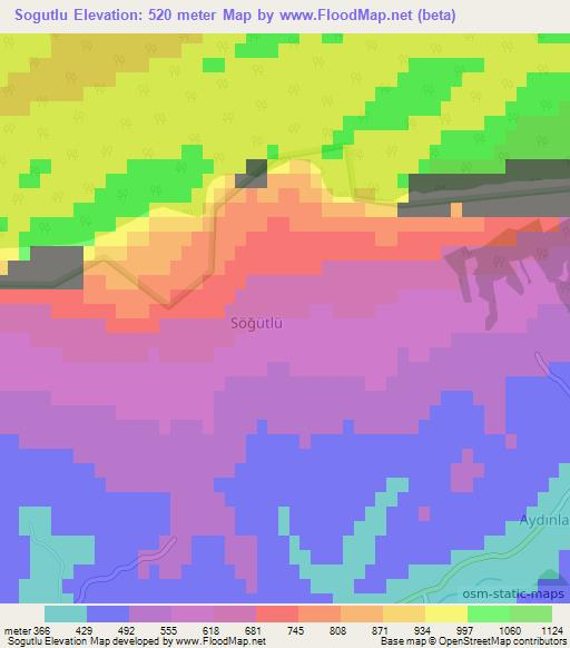 Sogutlu,Turkey Elevation Map