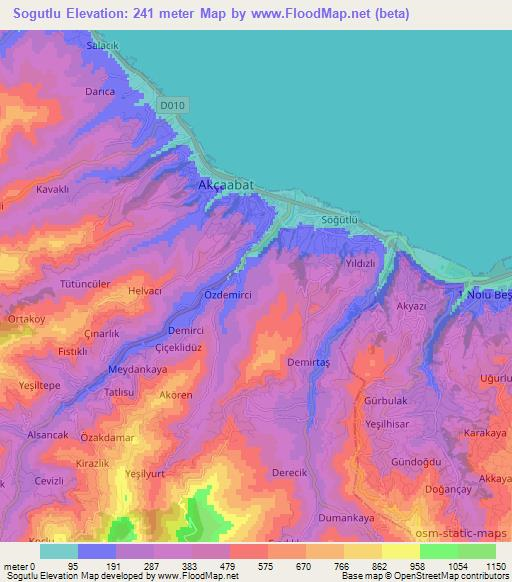 Sogutlu,Turkey Elevation Map