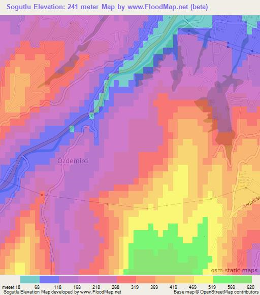 Sogutlu,Turkey Elevation Map