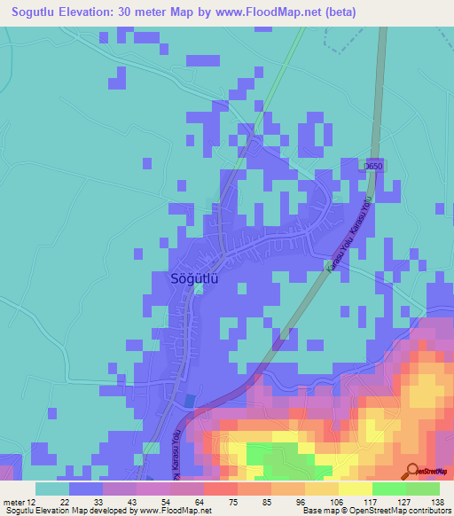 Sogutlu,Turkey Elevation Map