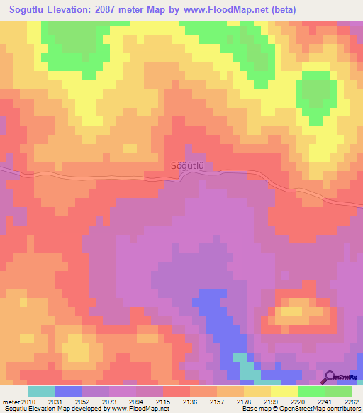 Sogutlu,Turkey Elevation Map