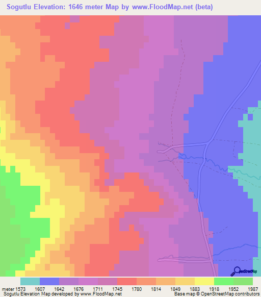 Sogutlu,Turkey Elevation Map