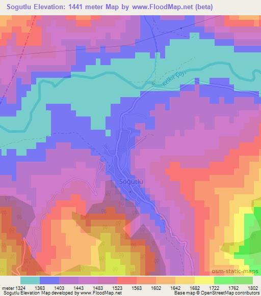 Sogutlu,Turkey Elevation Map