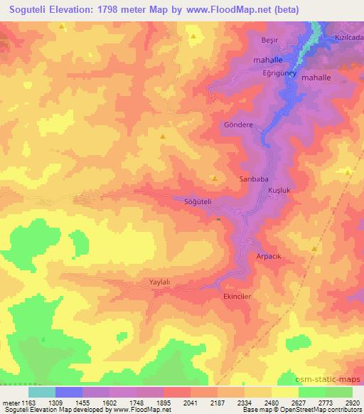 Soguteli,Turkey Elevation Map