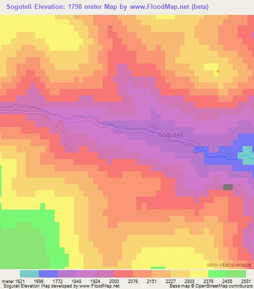 Soguteli,Turkey Elevation Map