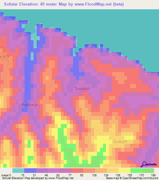 Sofular,Turkey Elevation Map