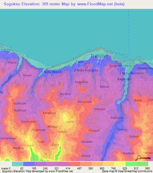 Soguksu,Turkey Elevation Map