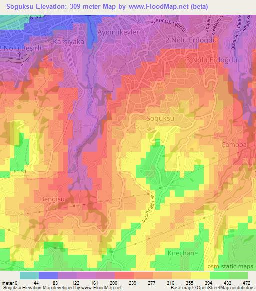 Soguksu,Turkey Elevation Map