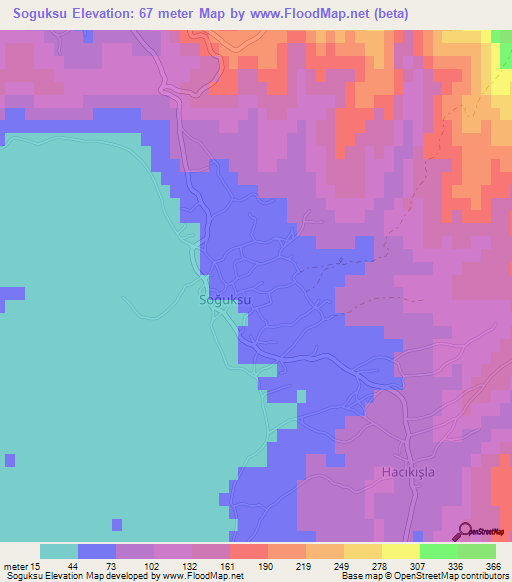 Soguksu,Turkey Elevation Map